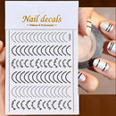 1 Pc Nail Strip Stickers Black/Gold/Rose Gold/Silver Metal Strip Tape Nail Art Adhesive DIY Foil Tips Nail Sticker Decals NK11