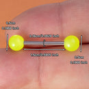 6Pcs Glow in Dark Tongue Rings Barbell Stud Sexy Acrylic Luminous Tongue Piercings Jewelry for Women Men 14G Stainless Steel Bar