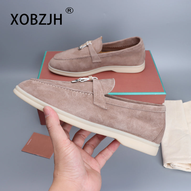 أحذية موكاسين صيفية للمشي من الجلد المدبوغ للنساء لربيع وخريف 2025، أحذية بدون كعب، أحذية مسطحة بدون رباط، أحذية ...