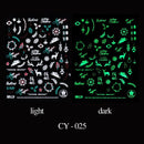 Shiny Maple Geometry Autumn Nail Art Stickers Laser Sector Fall Leaves Decals Cute Squirrel Slider Manicure Decorations CHCJ-076