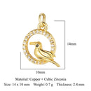 Fashion Cat Horseshoe Copper CZ Cycling Charm Wholesale Bear Butterfly Racket Pendant For Bracelet Necklace Making