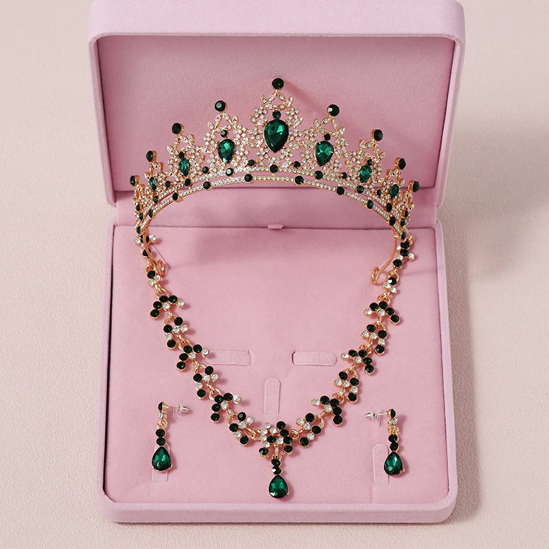 Bride Crown 3-piece Set of Artificial Crystal Sweet Birthday