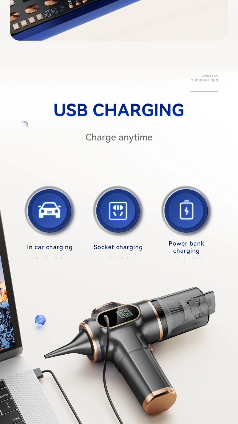 BELIBUY Car Vacuum Cleaner Home Appliance With Display Screen Mini Vacuum Cleaner Household Carpet Cleaner Cleaning Machine