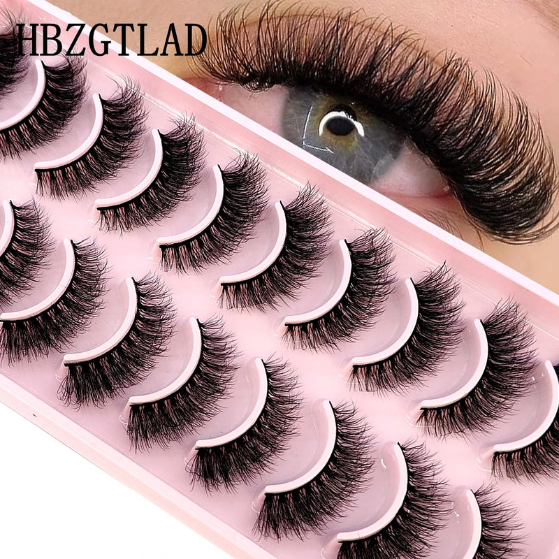 HBZGTLAD - 10 pares de pestañas postizas naturales, pestañas postizas largas, maquillaje 3D, extensiones de pestañas de visón, pestañas de visón para belleza