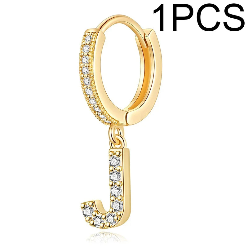 A-Z Letters Initial pendant earrings Hoop Earrings men Golden Color Jewelry Earring Aretes Alphabet name earrings women 1pcs