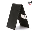 New Fashion Men's Leather Money Clips Wallet Multifunctional Thin Man Card Purses Women Metal Clamp For Money Cash Holder