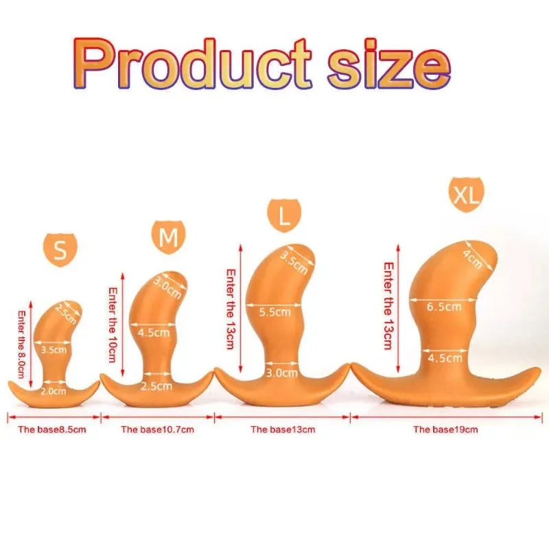 Consolador de tapón anal grande, juguete anal para mujeres y hombres, masaje de próstata, dilatador anal de silicona con forma de huevo enorme.