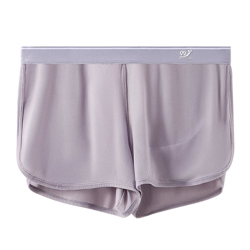 Cool and Breathable Men's Ice Silk Casual Shorts Open Side  for Summer Homewear Arrow Shorts