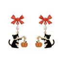 Mihan Cute Jewelry Animal Earrings Halloween Party Gifts 925 Silver Needle Lovely Design Pumpkin Earrings For Women Girl