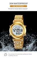 SKMEI 2139 Steel Muslim Azan Digital Watch Mens Back Light Waterproof  Wristwatch Prayer Qibla Compass Alarm Clock watch 1861