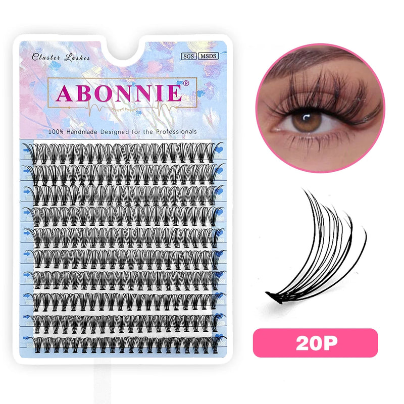 رموش Abonnie Lash Clusters DIY C/D Curl Mega 60 Segmented Fluffy Volume Single Clusters