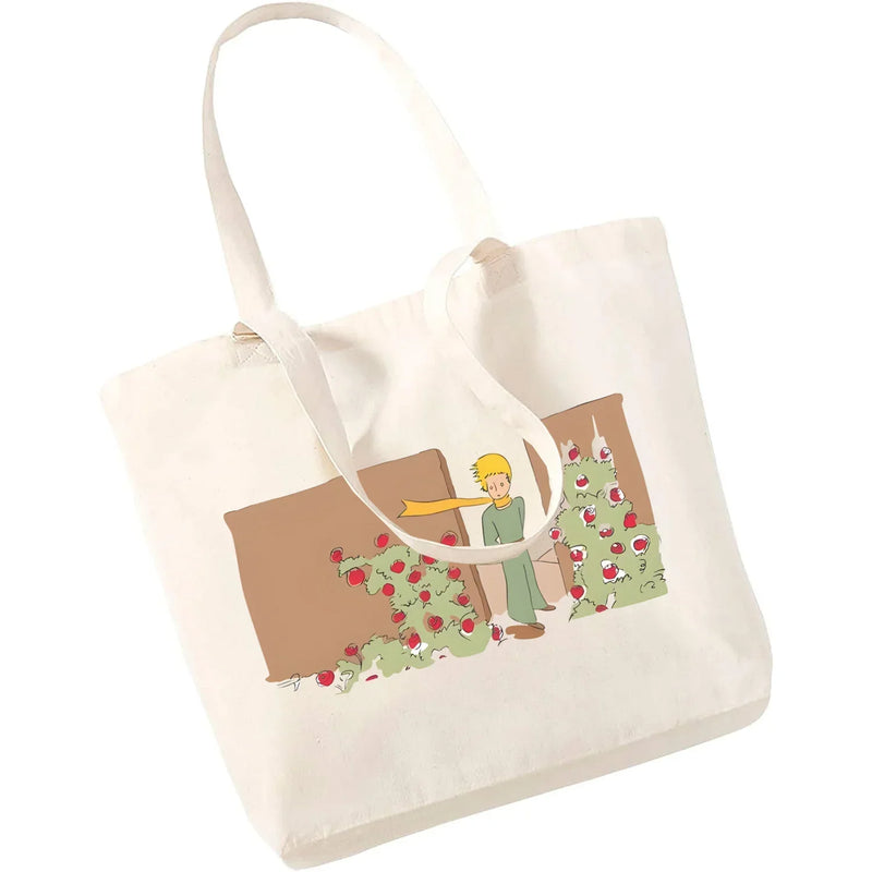 Cartoon Earth Space Little Prince Shopping Bag Women Pattern Handbag Casual Large Top-handle Bags for Women