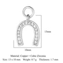 Fashion Cat Horseshoe Copper CZ Cycling Charm Wholesale Bear Butterfly Racket Pendant For Bracelet Necklace Making