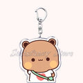 Llavero con diseño de Bubu Dudu, pareja de enamorados, oso panda, accesorios para bolso, colgante, joyería, regalos para amantes.