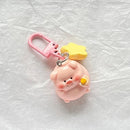 Three Dimensional Pink Pig Keychain Pendant Cute Animals Star Buckle Keychain Cute Little Pig Model Key Ring Children Gifts