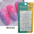5D Nail Sticker Christmas Nail Art Snow Bird Gingerbread Man Design Santa Cartoon Sliders Winter White Decals Wrap FB5DK098-103