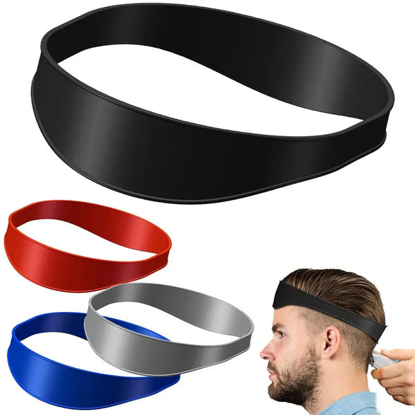 Home Haircuts Headband Silicone Curved Neckline Shaving Haircut Template and DIY Hair Trim Guide Hair Styling Cutting Ruler Tool