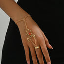 Exaggerated Living Mouth Zinc Alloy Ring Bracelet for Women Spider Scorpion Gothic Retro Personalized Party Accessories