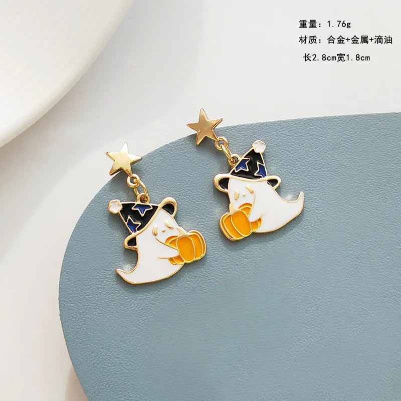 Mihan Cute Jewelry Animal Earrings Halloween Party Gifts 925 Silver Needle Lovely Design Pumpkin Earrings For Women Girl
