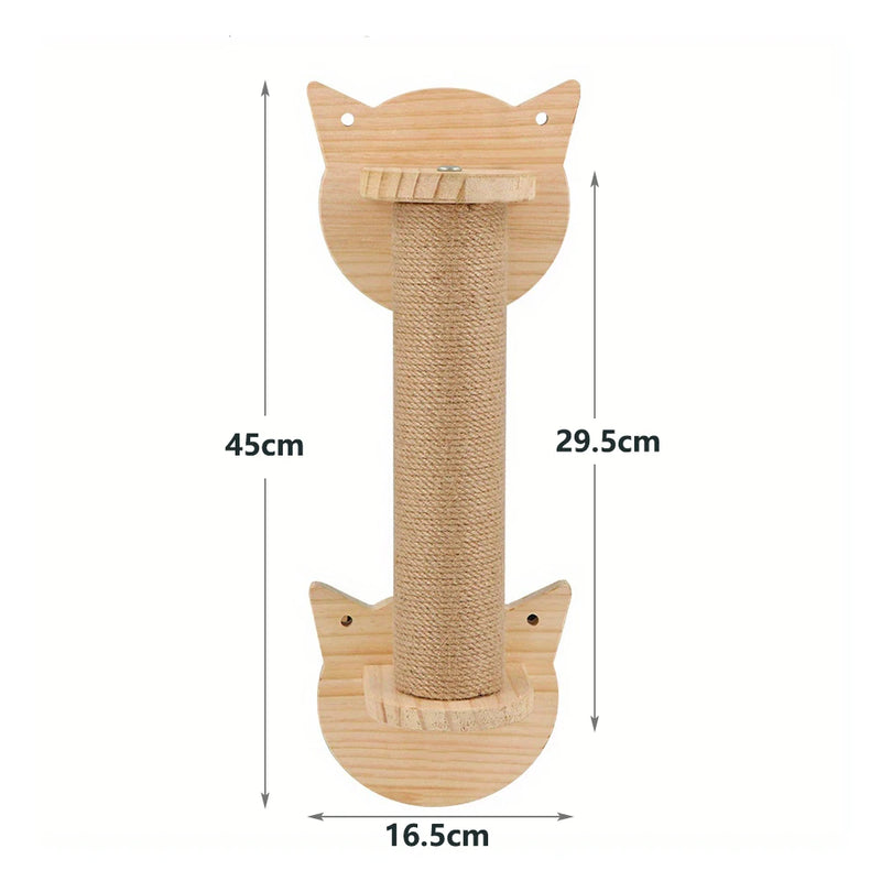 Cat Scratching Post Wall Furniture Wood Wall Mounted Kitten Scratcher Tree for Large Cats Thicker Columns for Multi-Functions