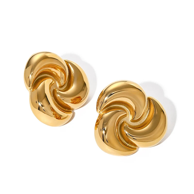 PRISCA | Designer Water Drop Earrings Women Stainless Steel 18K Gold Sweatshirts Fashion Gift 2024