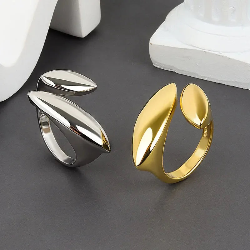 LATS New Fashion Designer Gold Silver Colour Water Drop Ring Woman Europe America Luxury Jewelry 2024 Trendy Accessories Gift