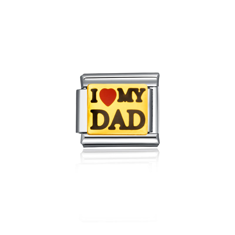 New Fashion Love Beauty Peace Girl Key Happy Forever Dad Italian Links Bracelet Stainless Steel Jewelry Diy Making