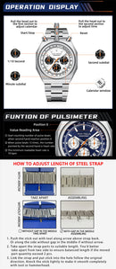 MINI FOCUS 0601 Multifunctional Unique design Quartz Watch for Men Calendar Luminous Stainless Steel Strap Bull Head Mens Watch