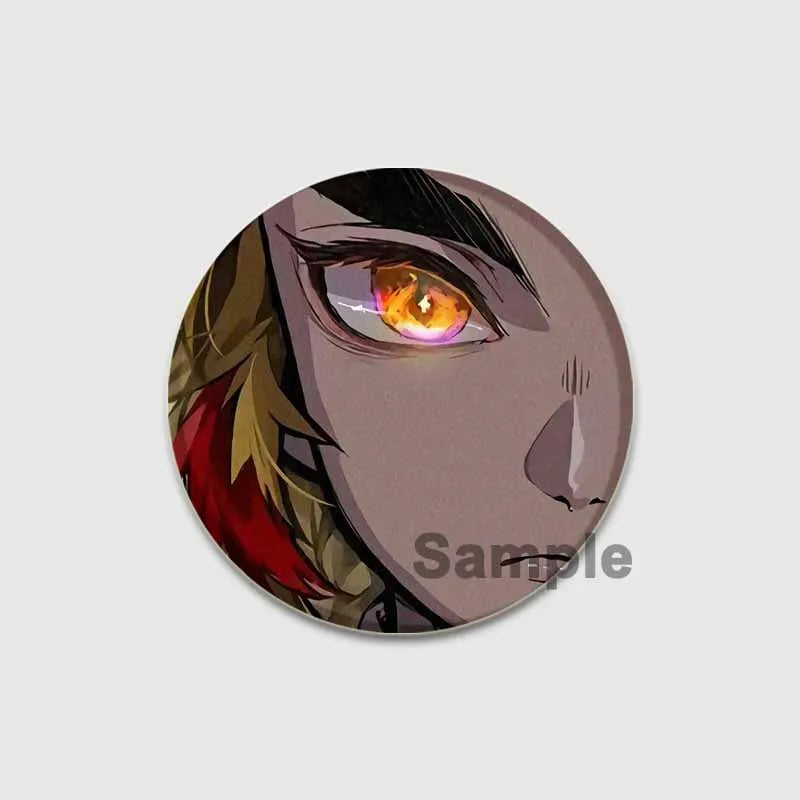 58/32/44mm Anime Demon Slayer Round Brooches Cartoon Lapel Pins Cosplay Badges Backpack Clothes Bag Jewelry Accessories Gifts