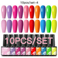 Mtssii 10PCS Reflective Gel Nail Polish Set Fluorescent Glitter Semi Permanent Hybrid Gel Varnish Soak Off UV Lamp For Manicure