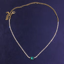 Stonefans Fashion Green Crystal Pendant Necklace Chain for women Simple Jewelry Statment Rhinestone Choker Colllar Chain Gfts