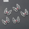 10Pcs Pink Metal Gem Zircon Nail Art Charm 3D Luxurious Heart Ribbon Cross Starlight Nail Decoration DIY Zircon Nail Accessories