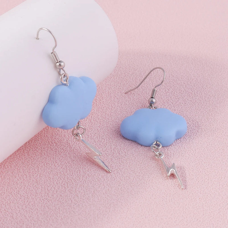 Aihua Acrylic Rain Clouds Earrings Long Tassel Rain Star Pendant Earrings Handmade Cute Cloud Earrings New In Jewelry Gifts