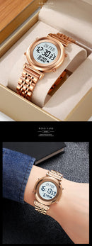 SKMEI 2139 Steel Muslim Azan Digital Watch Mens Back Light Waterproof  Wristwatch Prayer Qibla Compass Alarm Clock watch 1861