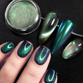 Reflective Magnetic Nail Powder Black Blue Chameleon Glitter Dust Metallic Chrome Shiny Pigment Nail Art Manicure Decoration DIY