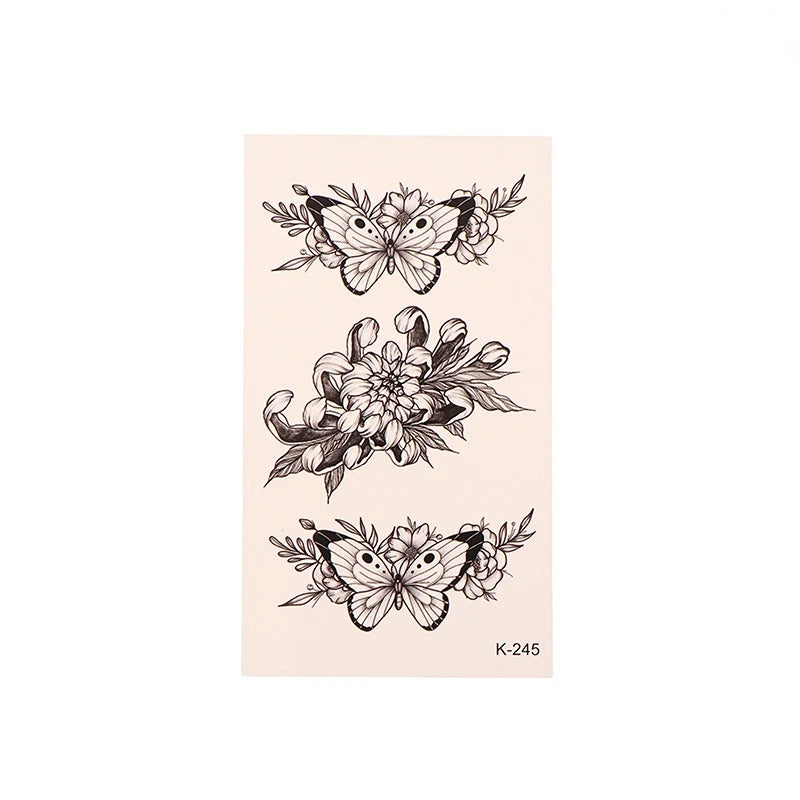 1Sheet Waterproof Temporary Tattoo Sticker 3D Butterfly Theme Fake Tattoo for Women Body Leg Arm Art