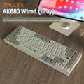 AJAZZ AK680 Mechanical Keyboard ABS Keycap 68 Keys Wired Wireless Bluetooth Gamer Keyboard Hot Swap Custom Gasket for Pc Laptop