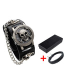 Classic Flip Design Punk Skull Men's Wrist Watch Stainless Skull Chain Elements Cool Fashion for Cosplay Lovers Watches