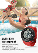 SANDA Men's Electronic Watch Outdoor Sports LED Analog Digital Alarm Clock Chronograph Multifunction Waterproof Men's Wristwatch