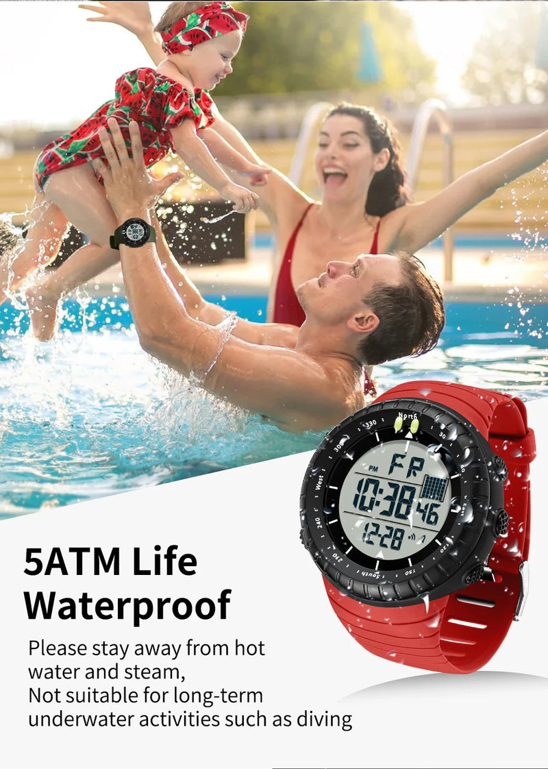 SANDA Men's Electronic Watch Outdoor Sports LED Analog Digital Alarm Clock Chronograph Multifunction Waterproof Men's Wristwatch