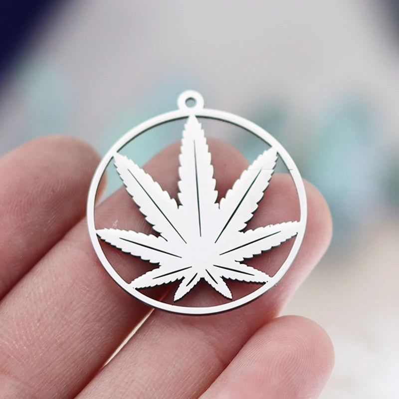 3pcs Vintage Lotus Flower/Potted Plant/Maple Leaf Art Line DIY Tassels Earrings Necklace Jewelry Making Titanium Steel Pendant