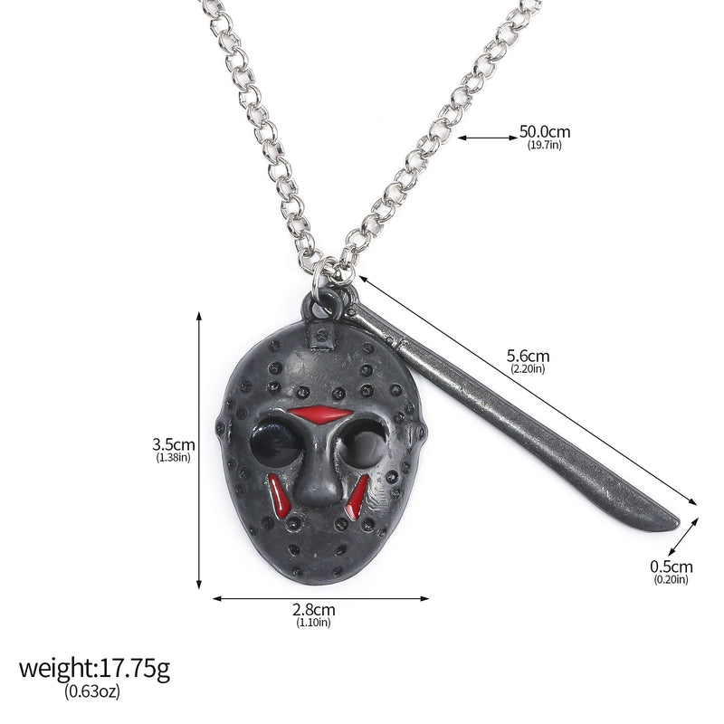Horror Movie Friday Keychain Jason Voorhees Mask Machete Alloy Key Chains Fan Gift Jewelry