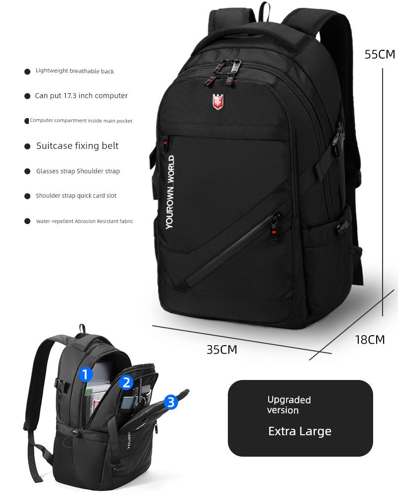 Backpack Men Large Capacity Business Travel Bag Computer Backpack Hiking Backpack Junior High School College Students Schoolbag New Travel