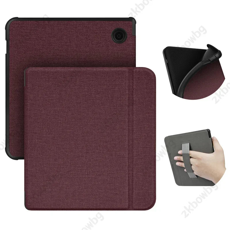 Magnetic Cover For Kobo Libra Colour 2024 Release 7" eBook with Soft TPU Back Cover For Kobo Libra2 2021 HandStrap Smart Case