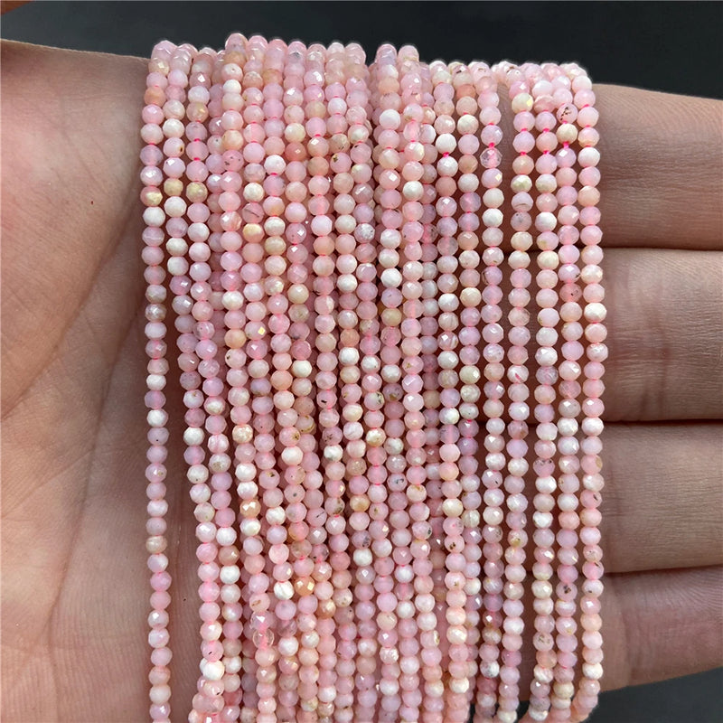 Purple Gem Beads Small Round Faceted Crystal Stone Beads Amethysts Crystal Mica Loose Beads For Jewelry Making DIY Necklace 15"