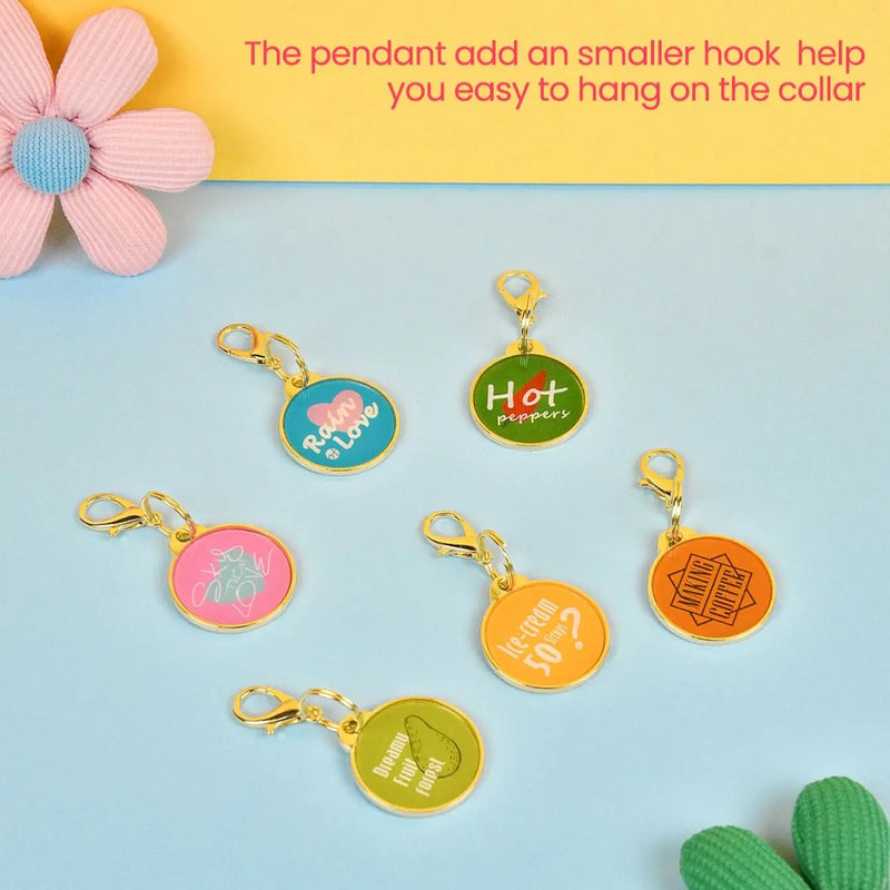 1 Pcs Valentine's Day and New Year Gifts Cute Pet Collar With Pendant Double-Sided Printed Pet Dog And Cat Pet Adjustable Collar