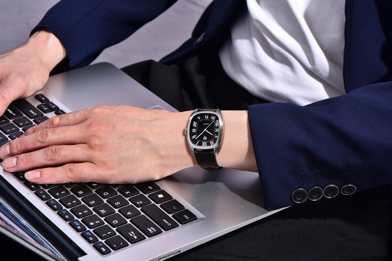 Rolls Timi New Brand Square Dial Quartz Men's watches 50M Waterproof Business Genuine Leather Man watch Japan VH31 Luxury Watch