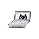 I'M A PURRGRAMMER Enamel Pins A Computer Cat That Loves Work Brooches Lapel Badge Backpack Funny Animal Punk Jewelry Gift