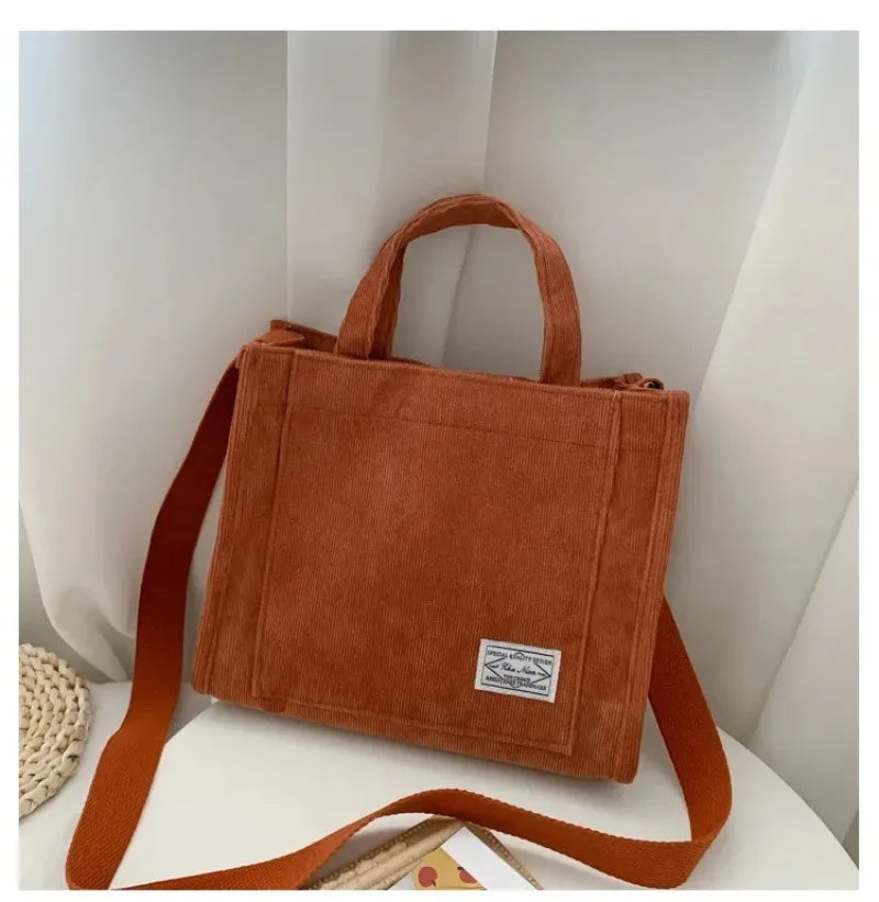 New Minimalist Corduroy Small Square Handbag Fashionable And Trendy Women's Shoulder Bag Versatile Handbag