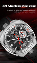 New Luxury Men Watches Multi-functional Sports Chronograph Stainless Steel Case 5ATM Waterproof Quartz Wristwatch Montre Homme
